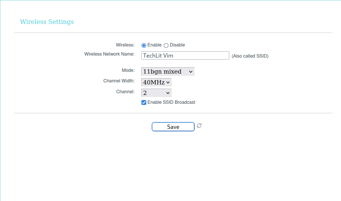 Wireless Settings